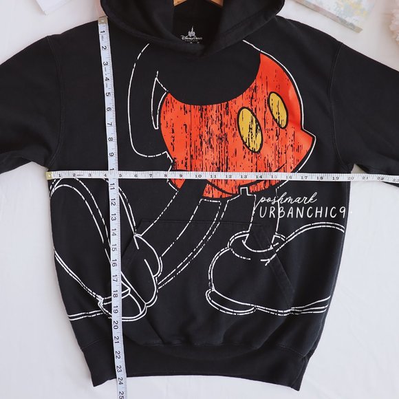 DISNEY Mickey Mouse Hoodie Sweatshirt w/ Ears Black size S - Picture 8 of 13